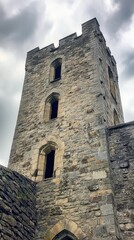 Obraz premium Historic Medieval Tower with Arched Windows