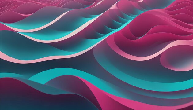 Abstract flowing waves background in nlue and pink