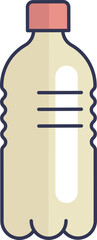 Illustration of a plastic bottle with a red cap, symbolizing single-use plastic and environmental impact.