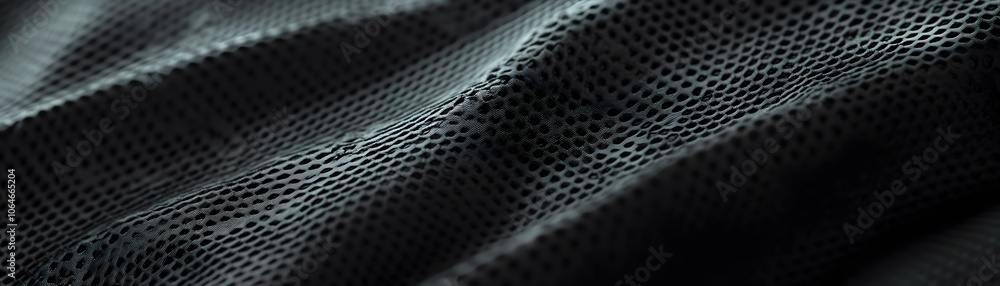 Poster black fabric with a repeating circular pattern