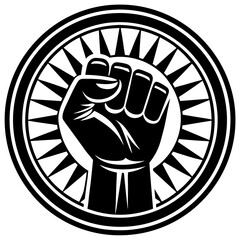 Raised Fist hand silhouette vector illustration 