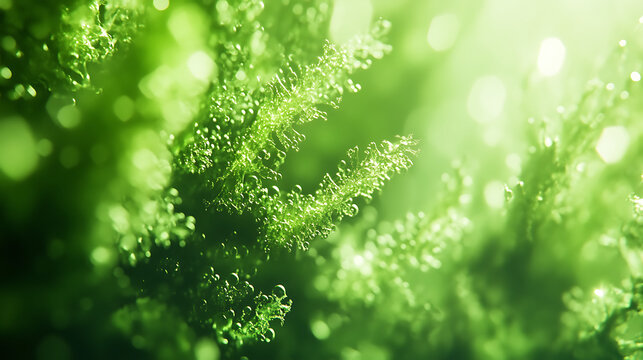 Closeup of Algae Under Microscope View
