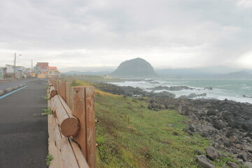 비오는 제주도의 둘레길