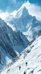 Dynamic Snow-Covered Mountain Trail Adventure