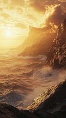 Dramatic Coastal Sunrise With Golden Light