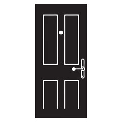Door silhouette vector on white background
