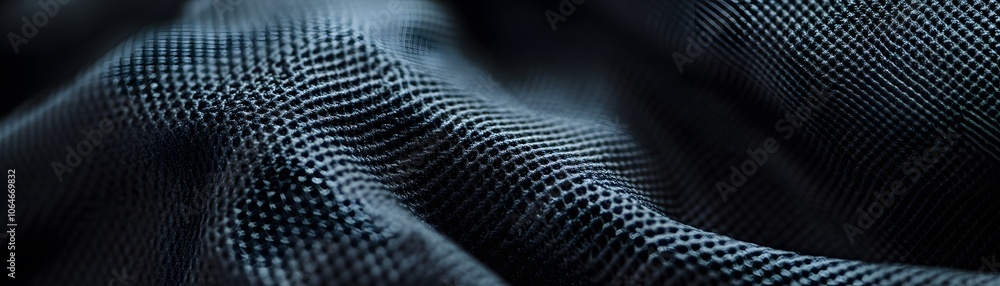 Poster close-up of a textured dark fabric with a distinctive pattern