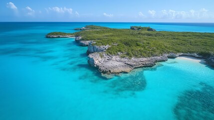 Fototapeta premium Tropical coast with turquoise waters and greenery
