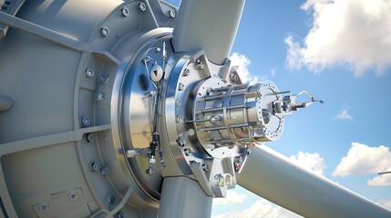 Wind power plant and technology. Smart grid. Renewable energy. Sustainable resources