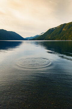 Water ripples on Lake Crescent, Olympic National Park, Port Angeles, Washington State.