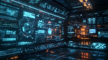 Fototapeta premium Temporal Wake Detection System Monitoring Futuristic Disturbances