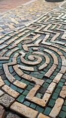 Intricate Tile Patterns in Close-Up View