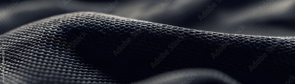 Poster close-up of a black textured fabric with a distinctive weave pattern