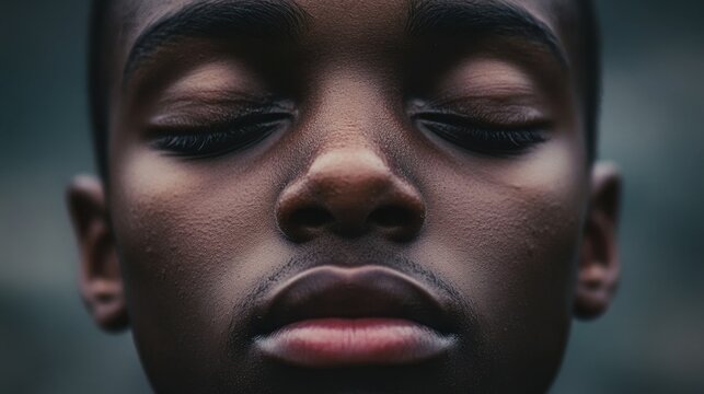 Serenity and inner peace concept with close-up of a person meditating or relaxing. Anti-Bullying Week