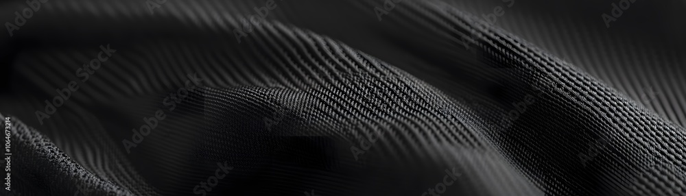 Poster close-up of black textured fabric with diagonal pattern