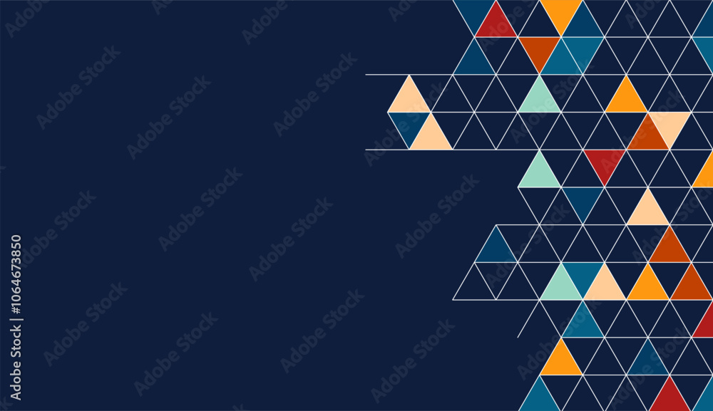 Poster abstract geometric background with isometric. digital cube isometric on blue background.