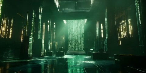 Naklejka premium Quantum Archeology Deciphering Encoded Messages from Ancient Civilizations using Parallel Universe Data Analysis