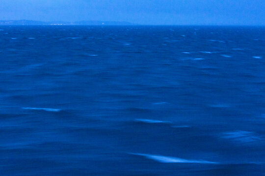 Rough seas during winter storm in Puget Sound off Seattle.