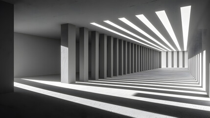 Abstract architectural space with dramatic light.