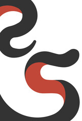 25の形になる蛇のグラフィック