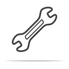 Wrench spanner outline icon transparent vector isolated