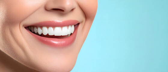 Obraz premium Closeup of a Womans Beautiful Smile with White Teeth
