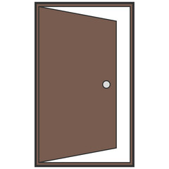 brown open door icon