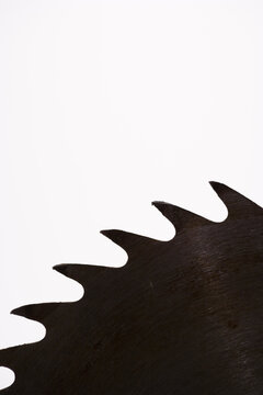 Close up of a table saw blade.