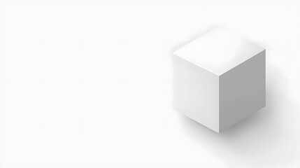 Minimalist white cube on a light background