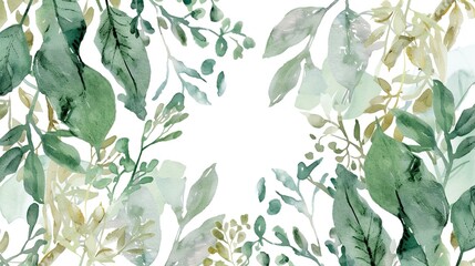 An abstract watercolor background featuring green brushstrokes, creating a calming and artistic design with a gradient effect