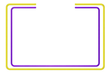 上中央が空いた黄色と紫色の立体的な二重フレーム