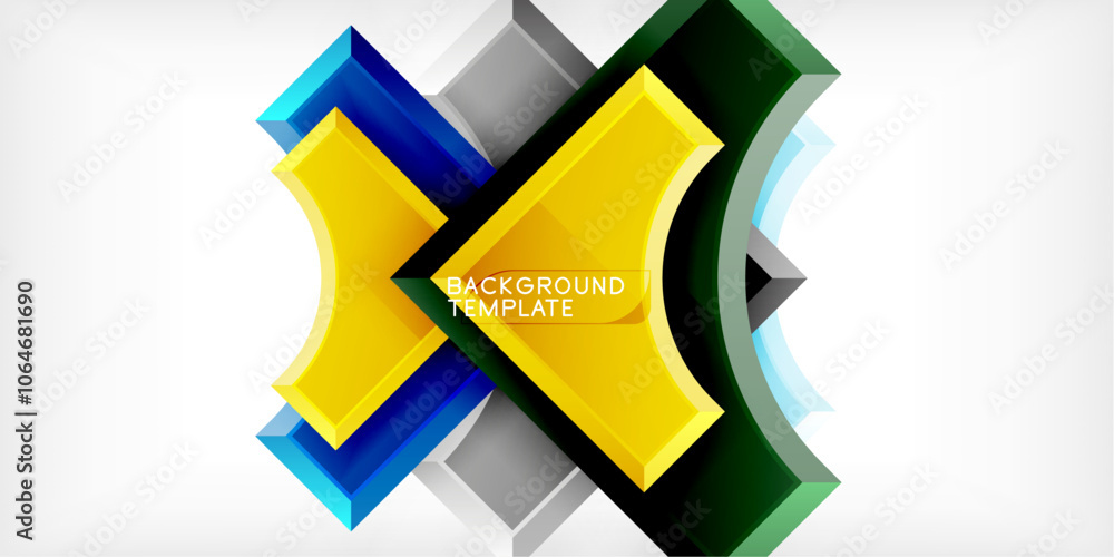 Poster geometric design abstract background - circles and triangles