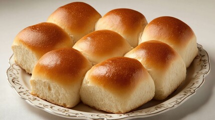 Freshly Baked Dinner Rolls on Plate