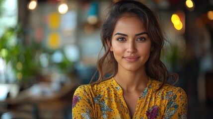 Obraz premium Indian woman drives community health initiatives with passionate engagement