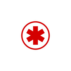 Obraz premium Emergency circle icon isolated on transparent background