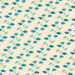 background  with flower and leaf illustration for print with seamless pattern
