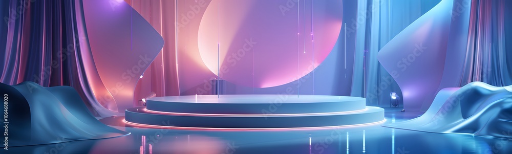 Aufkleber podium background 3d light tech stage future platform game abstract. podium 3d background technology