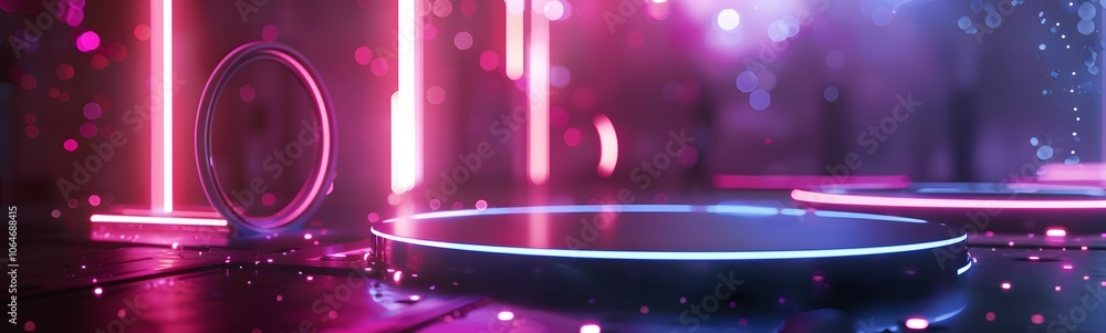 Poster podium background 3d light tech stage future platform game abstract. podium 3d background technology