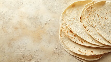 Freshly Made Flatbreads on Rustic Surface