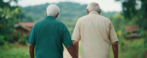Naklejka premium Caregiver Providing Assistance to Elderly African Man with Walker Supporting His Mobility and Independence at Home or in a Care Facility