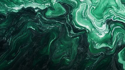 Obraz premium Abstract green swirling patterns resembling nature's elements in a modern artistic style