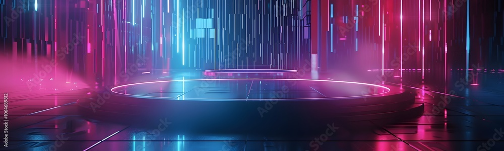 Poster podium background 3d light tech stage future platform game abstract. podium 3d background technology
