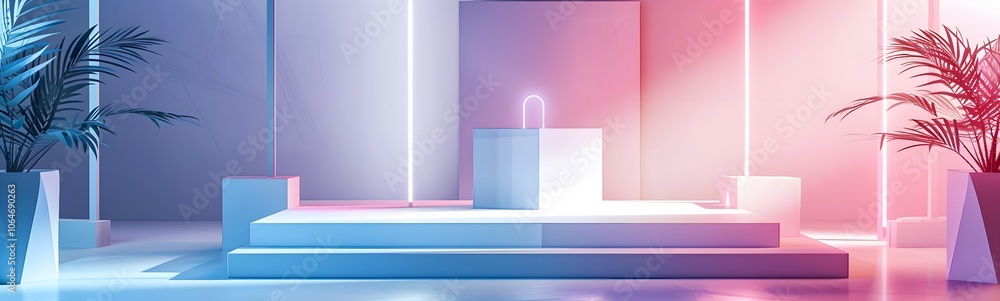 Poster podium background 3d light tech stage future platform game abstract. podium 3d background technology