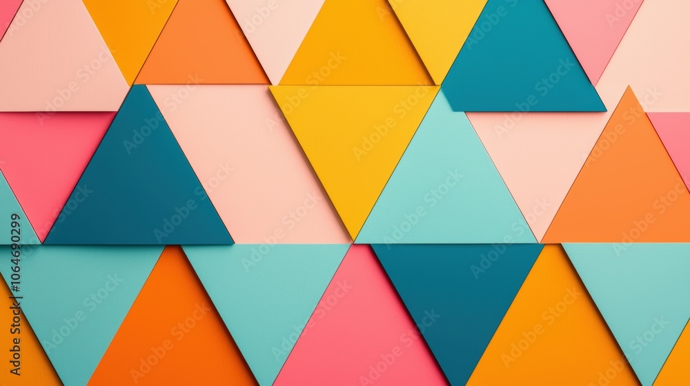Aufkleber a bold and graphic pattern with brightly colored triangles arranged in a tessellated design, ideal f