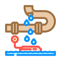 leak detection water saving color icon vector. leak detection water saving sign. isolated symbol illustration