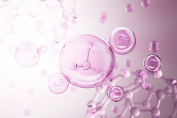 Fototapeta premium Medical and science concept molecules and cells,3d rendering