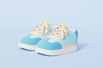 cartoon style sneakers shoes,3d rendering