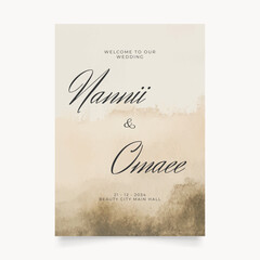 Wedding poster for welcome sign. Vector printable wedding props. Flyer design for welcome sign ready to print template.