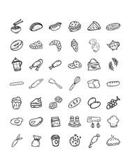 cafe and bakery outline drawing