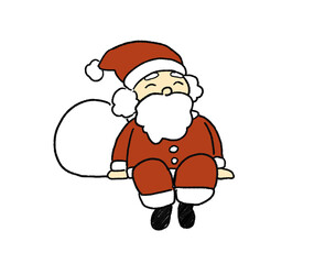 何かの上に座っているサンタさんのイラスト
